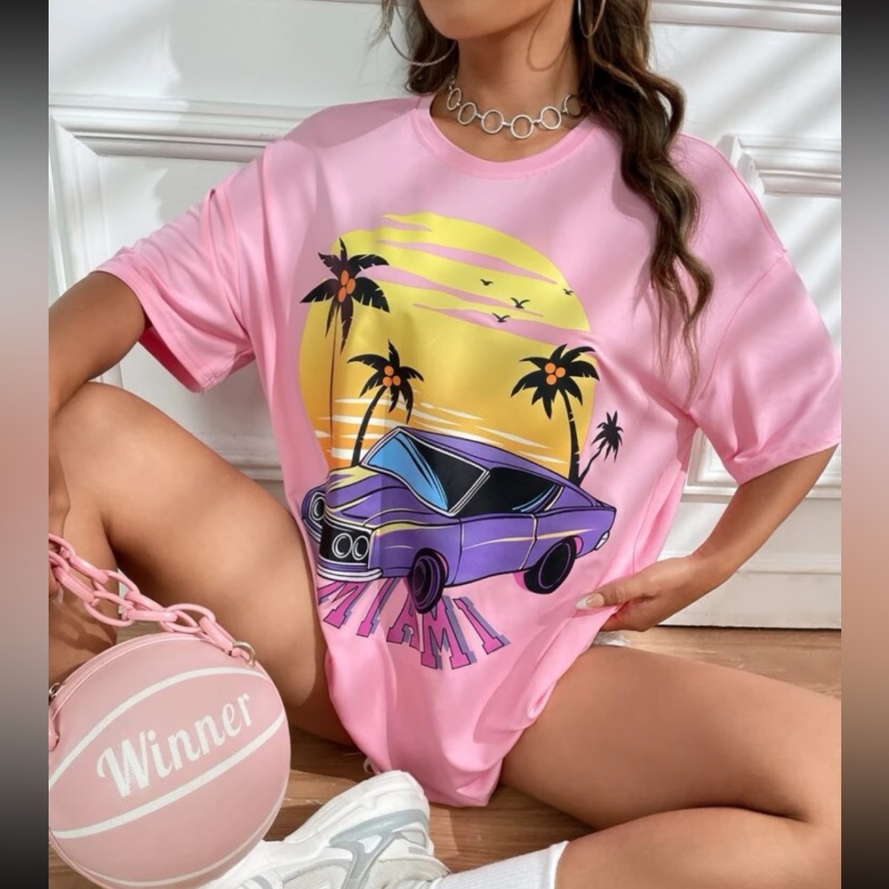 SHEIN Oversized drop shoulder tee